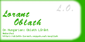 lorant oblath business card