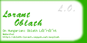lorant oblath business card
